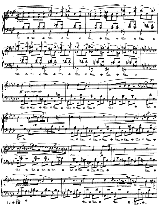 B大调夜曲作品32号-OP32NO.2-肖邦(钢琴谱)7
