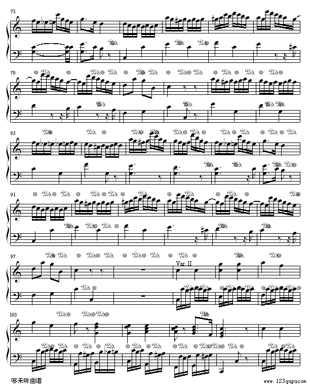 小星星变奏曲-莫扎特(钢琴谱)3