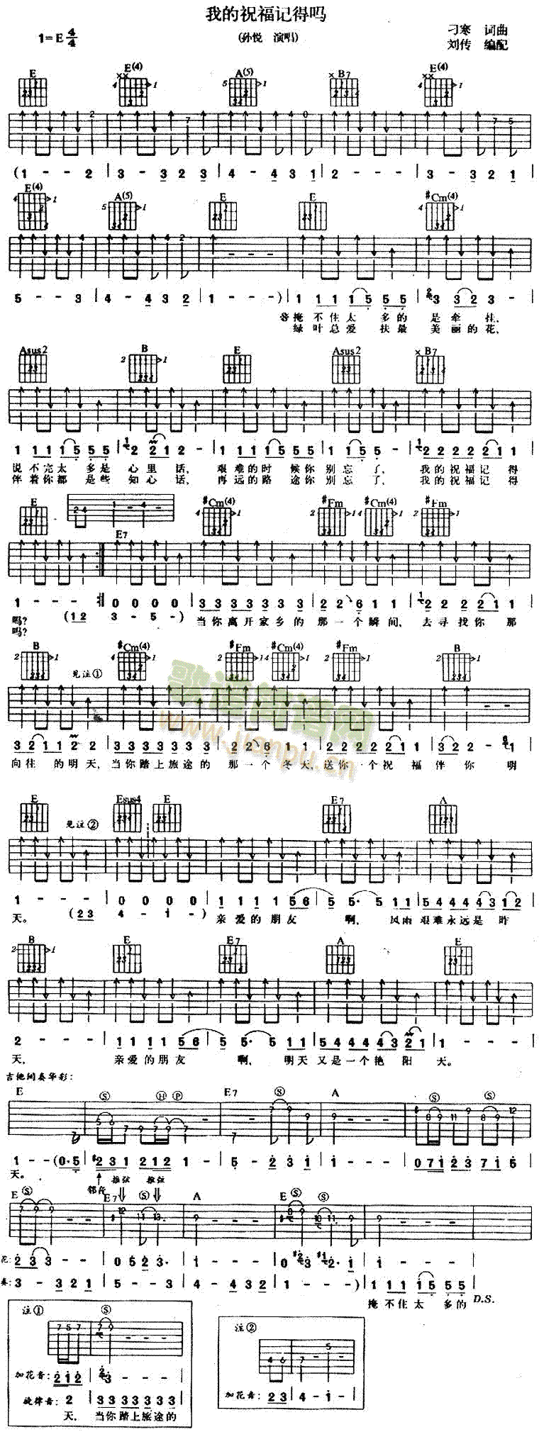 我的祝福记得吗(吉他谱)1