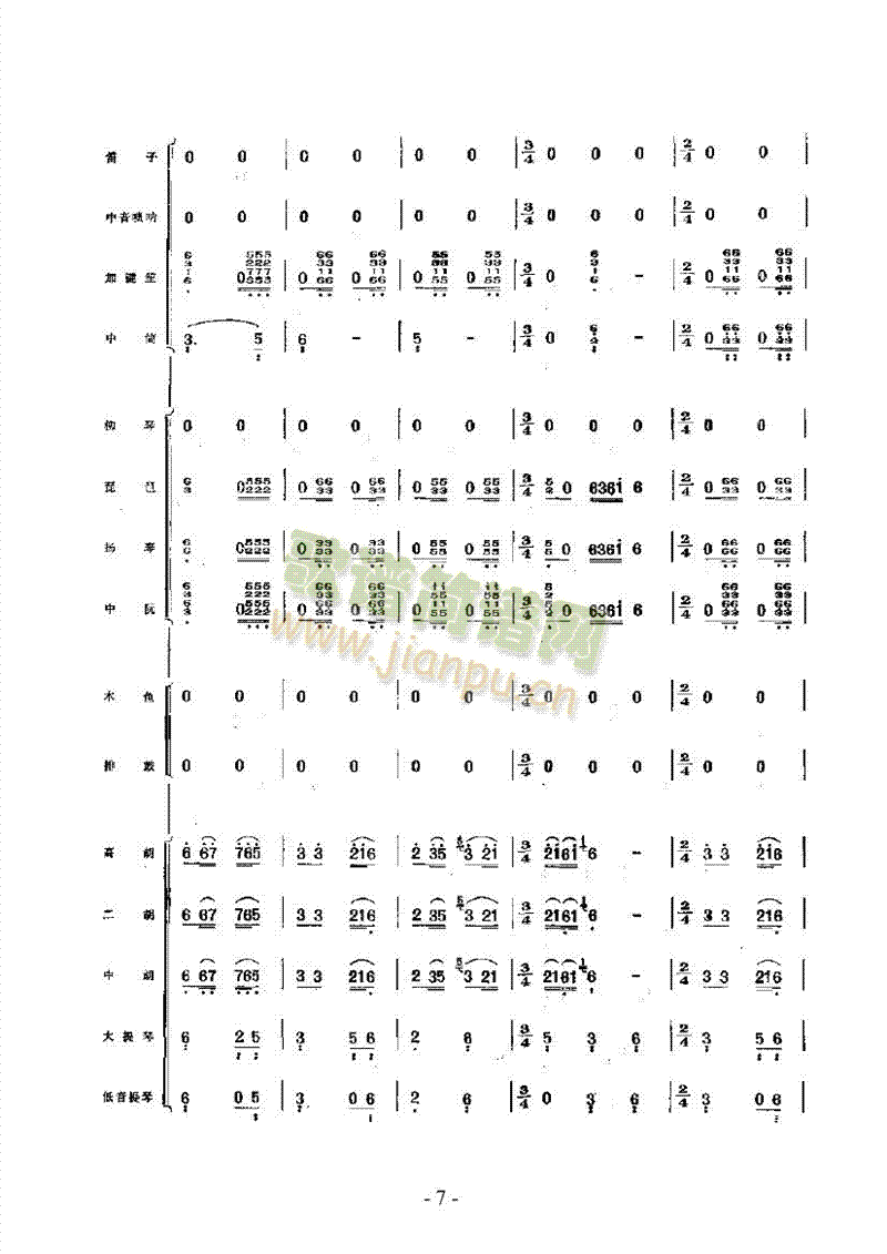 黄杨扁担乐队类民乐合奏(其他乐谱)7