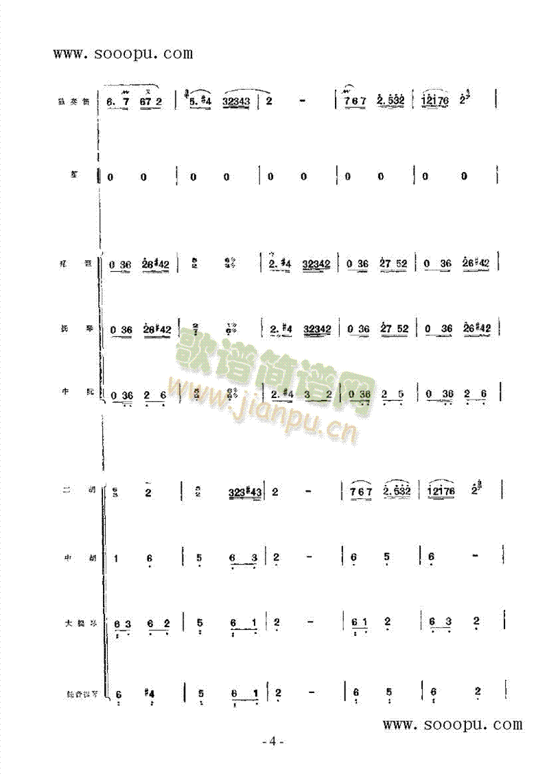 村笛民乐类竹笛(其他乐谱)7