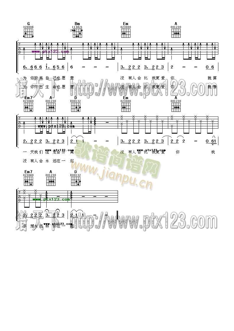 没有人比我更爱你(吉他谱)3