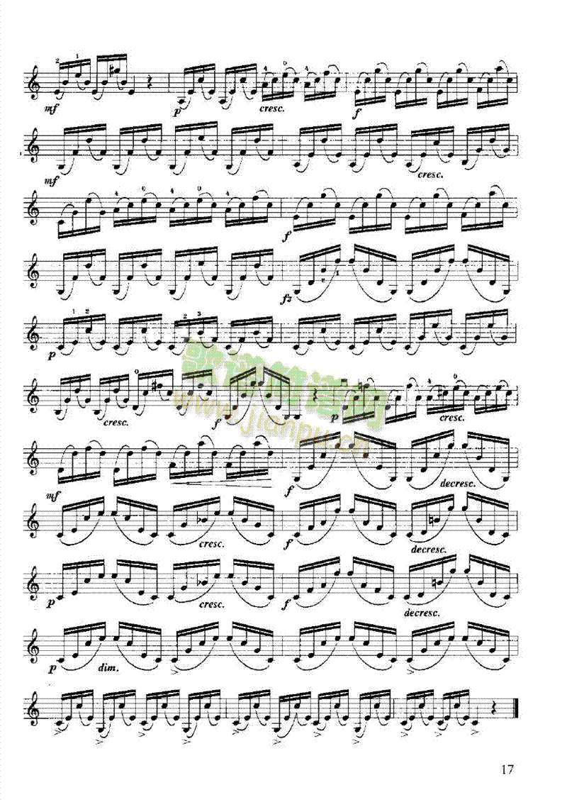 开塞小提琴练习曲36首弦乐类小提琴(其他乐谱)17