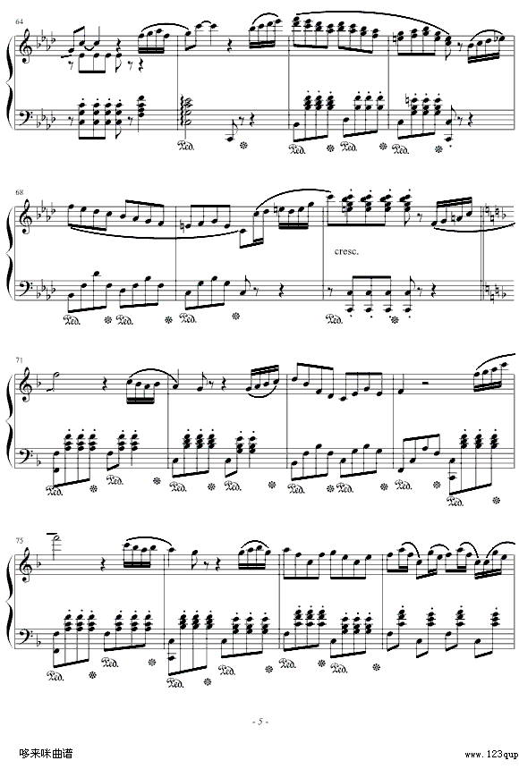 第一号奏鸣曲-歌手之梦-克莱德曼(钢琴谱)5