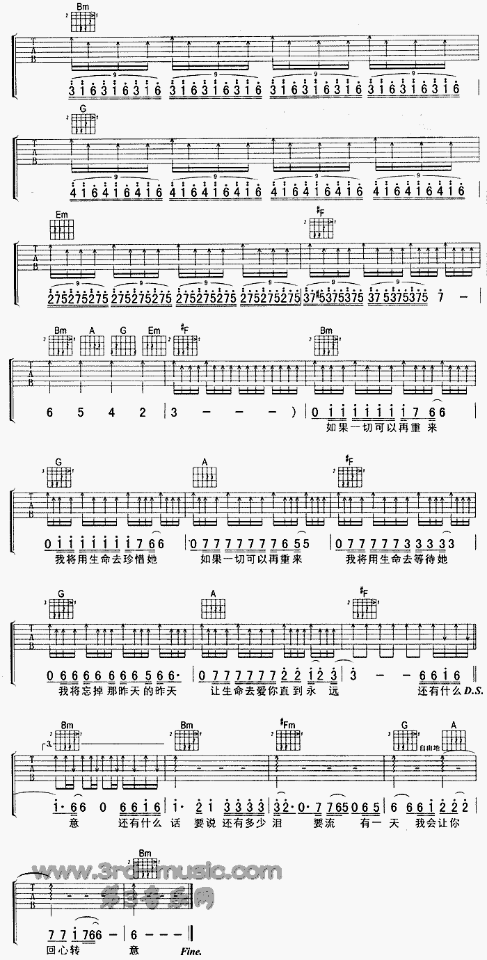 回心转意(吉他谱)3