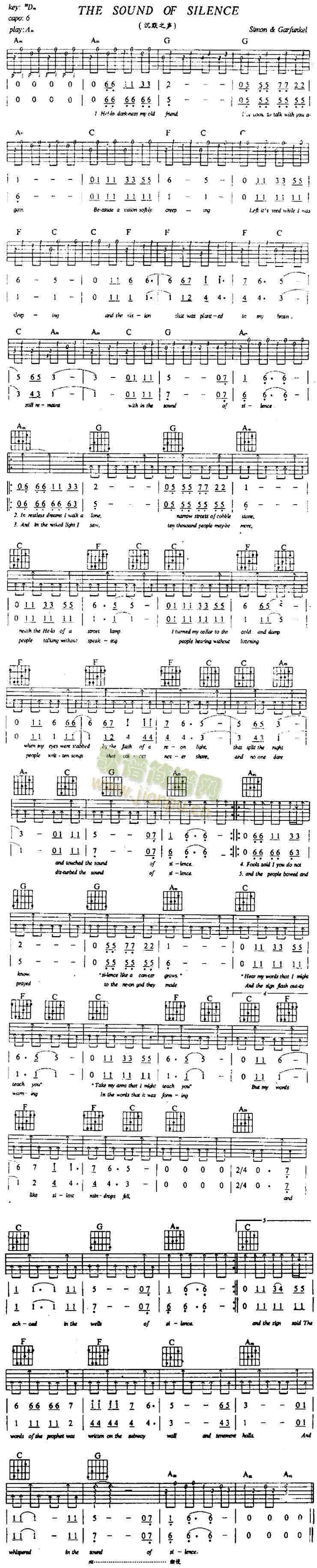 TheSoundOfSilence沉默之声(吉他谱)1