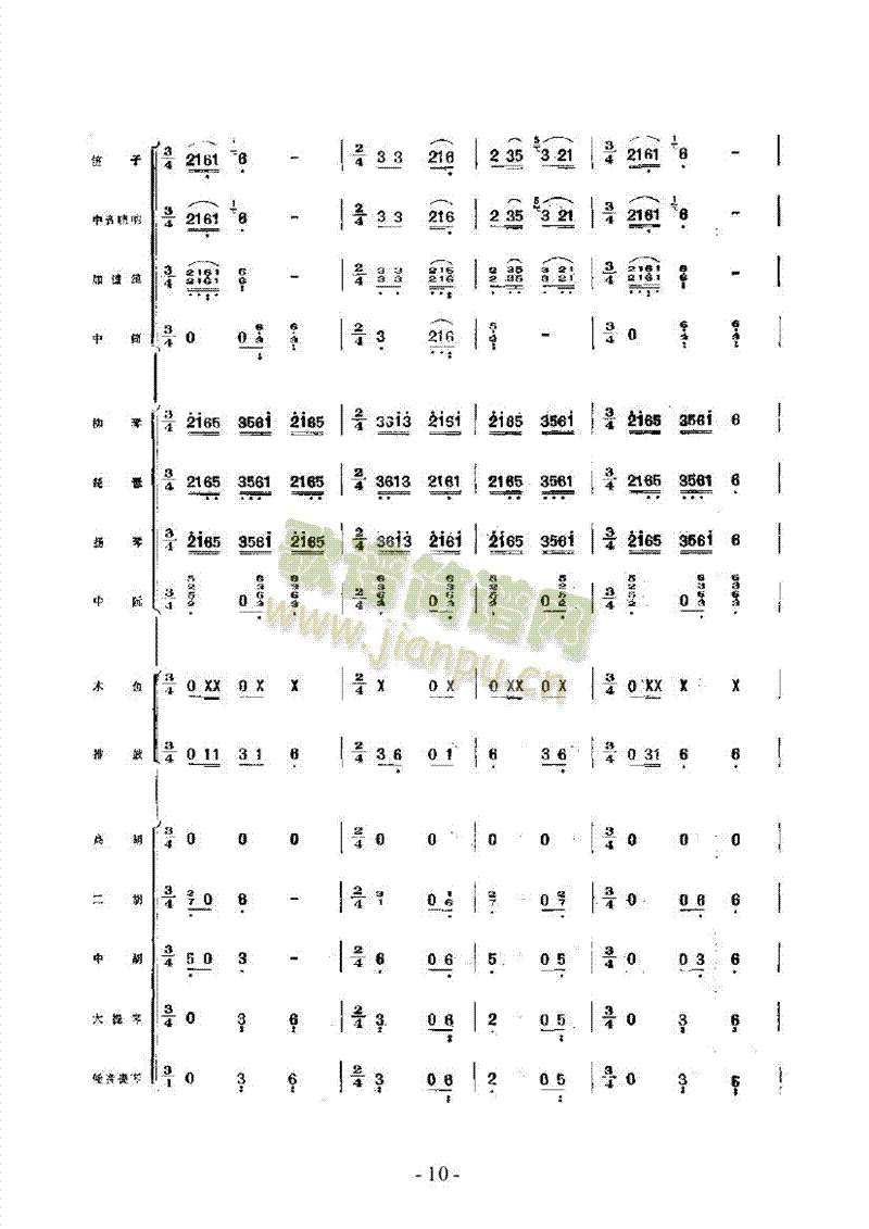 黄杨扁担乐队类民乐合奏(其他乐谱)10