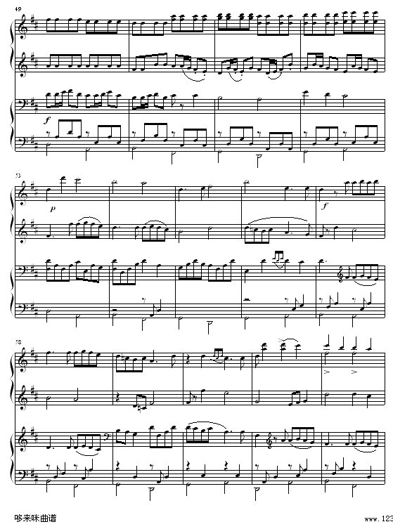 Canon-四手联弹-帕赫贝尔-Pachelbel(钢琴谱)5