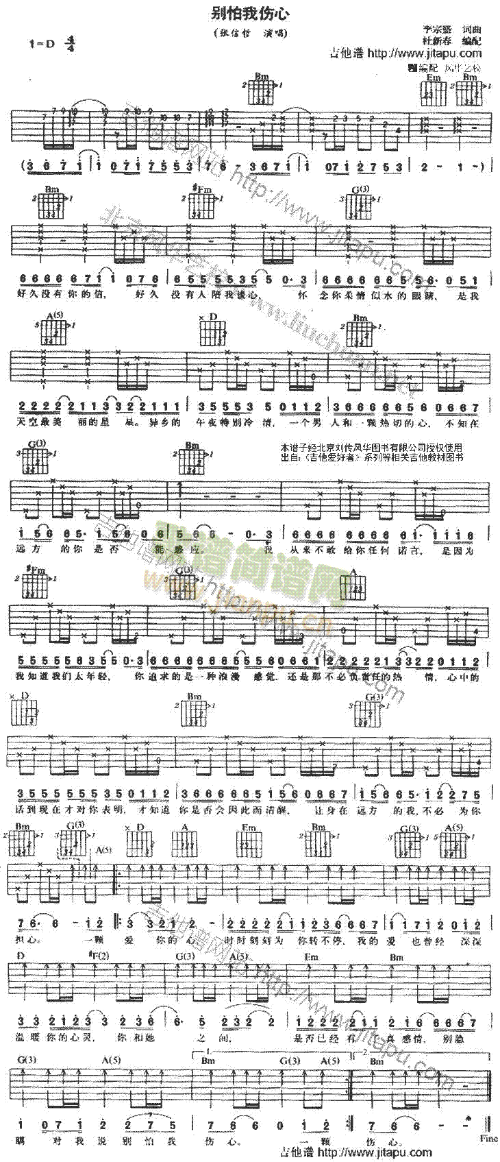 别怕我伤心(吉他谱)1