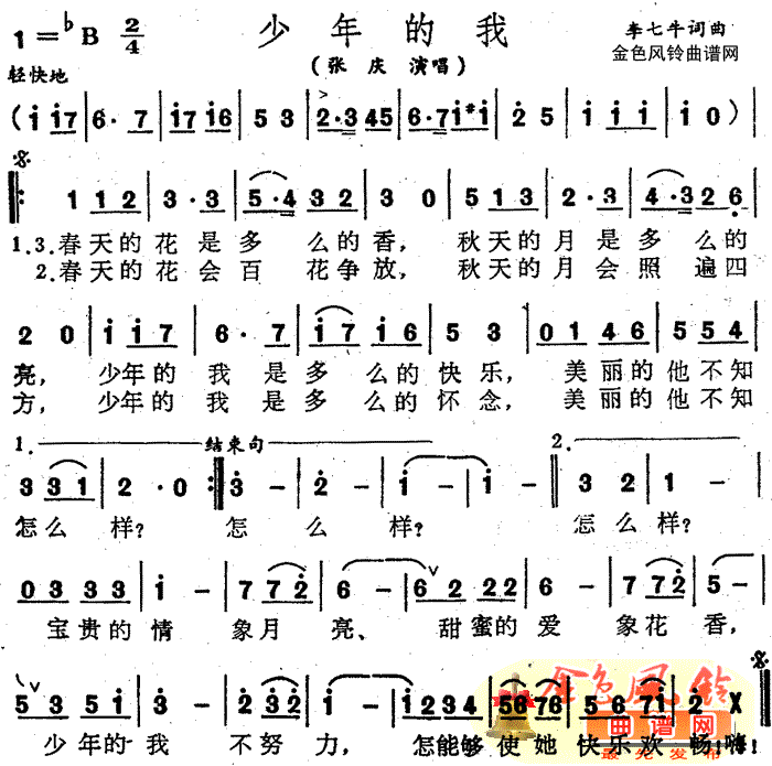 少年的我(四字歌谱)1