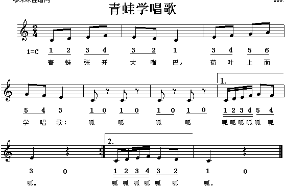 青蛙学唱歌(五字歌谱)1