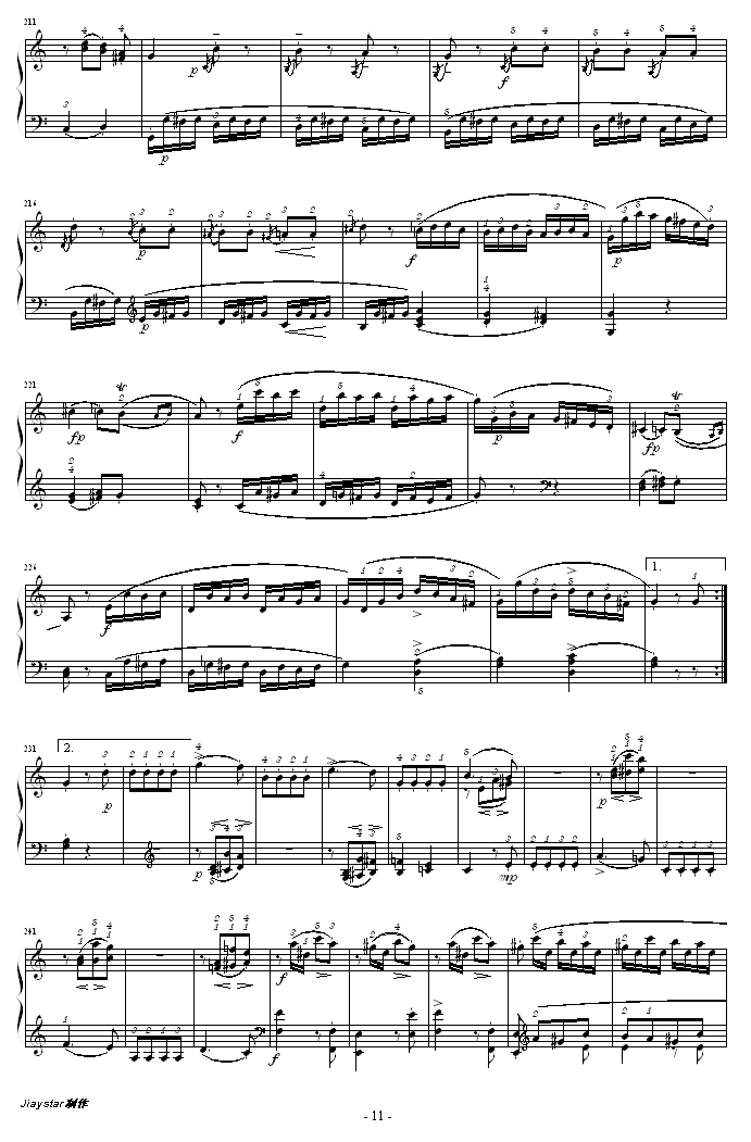 C大调钢琴奏鸣曲K279(钢琴谱)11