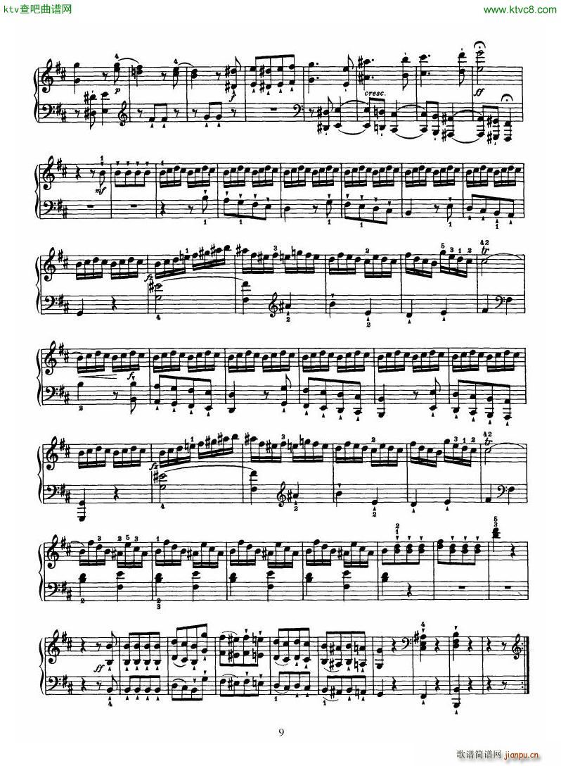 Haydn Piano Sonata No 32 In B(钢琴谱)9