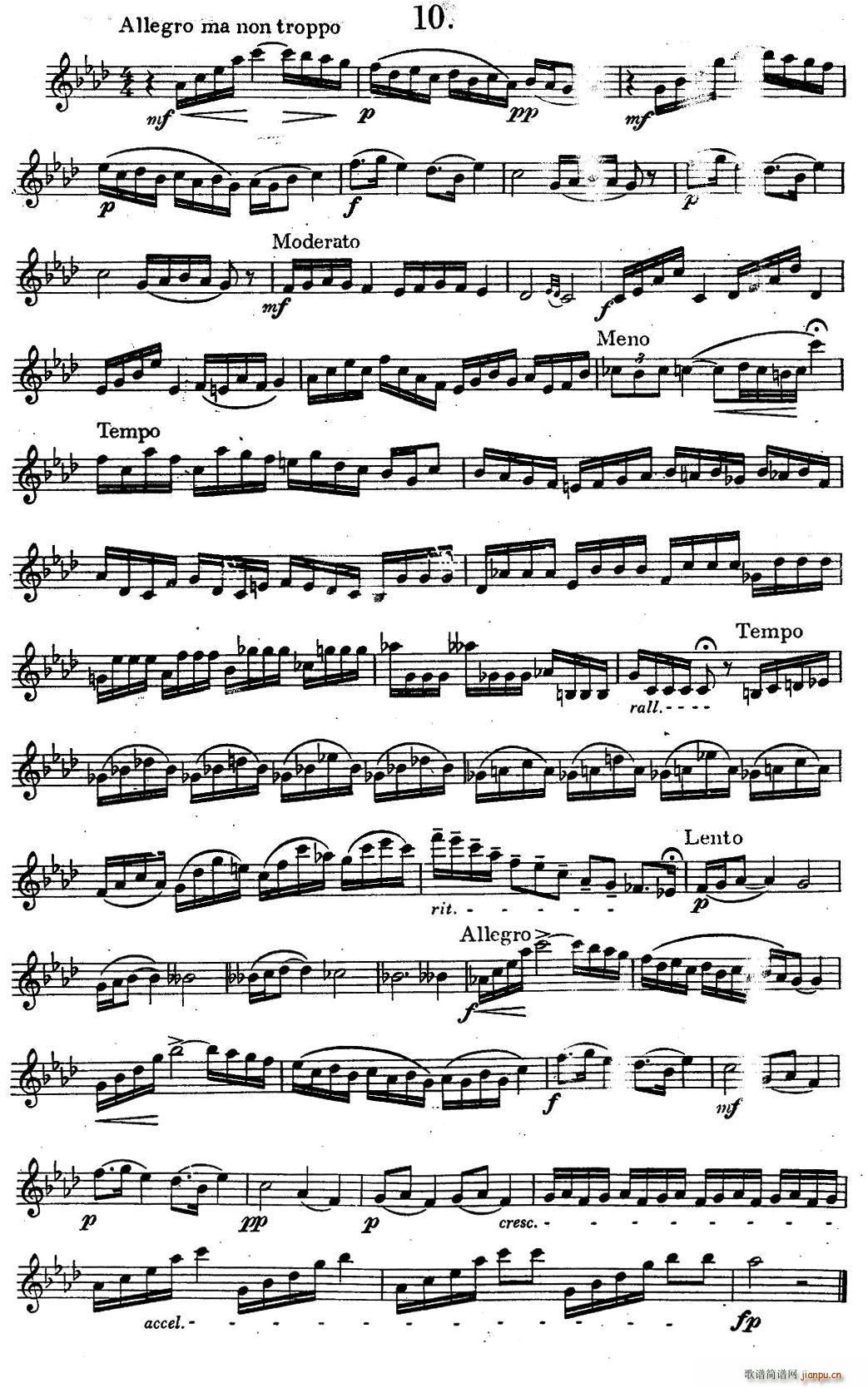 奇特克 萨克斯练习曲之10 ETUDY PRO SAXOPHON FR ZITRK op 3(十字及以上)1