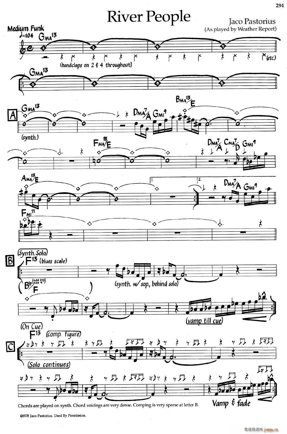 River People 爵士钢琴曲(钢琴谱)1