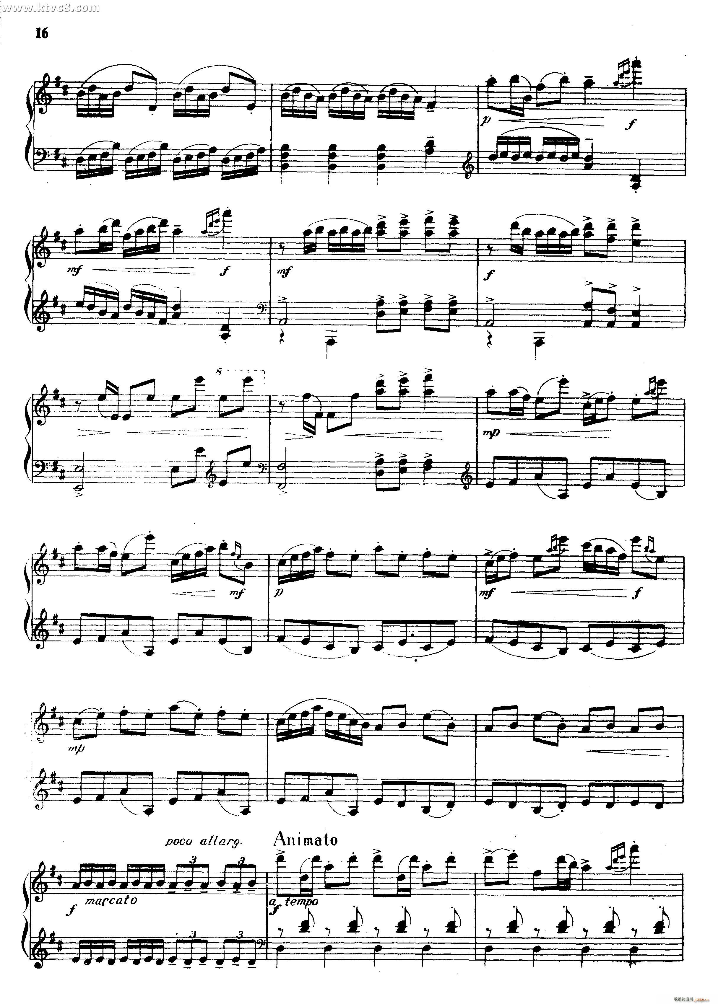 绮想曲 渔夫舷歌(钢琴谱)7