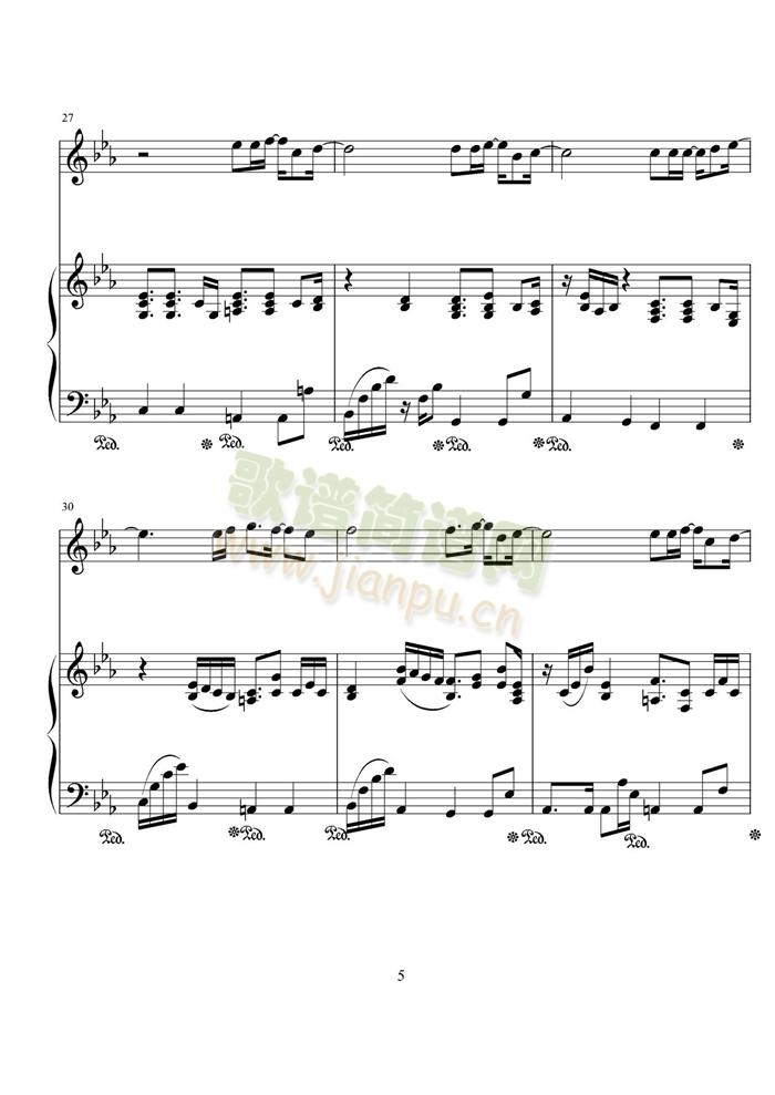 爱计较(钢琴谱)5