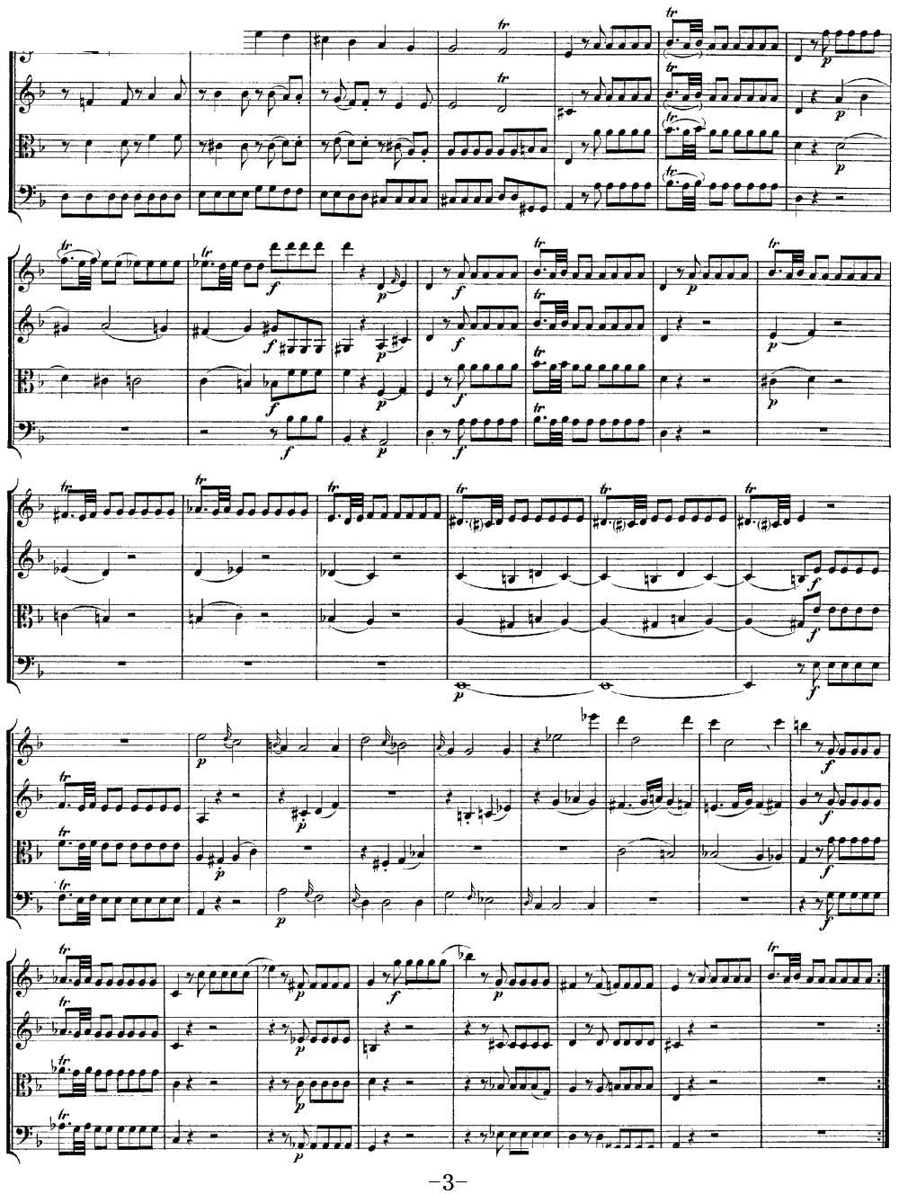 Mozart Quartet No 13 in D Minor K 173(总谱)3