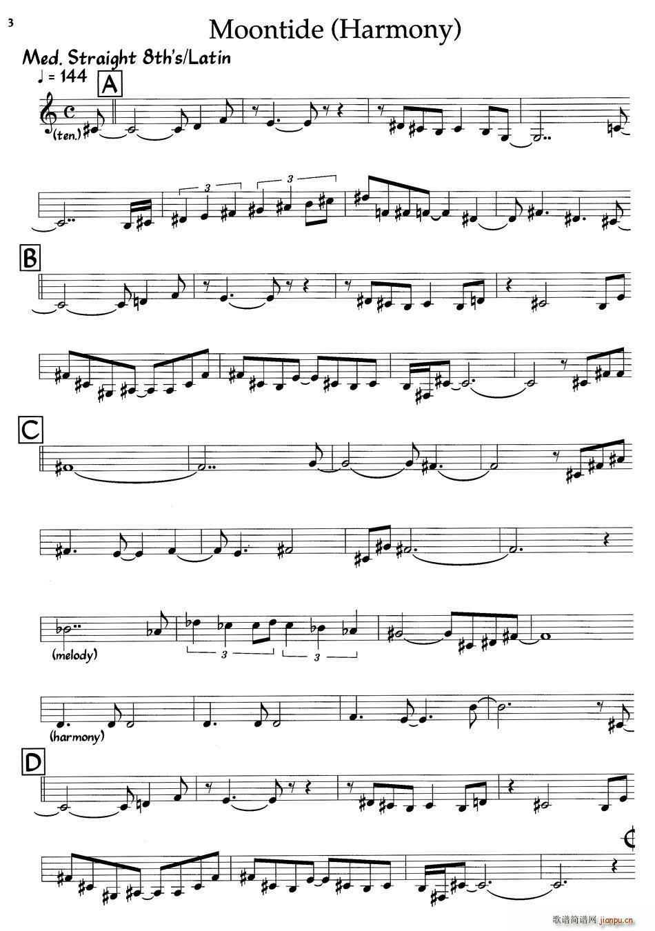 Moontide Harmony 爵士钢琴曲(钢琴谱)1