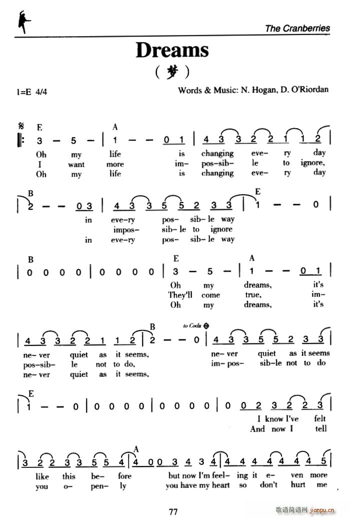 Dreams 梦(八字歌谱)1