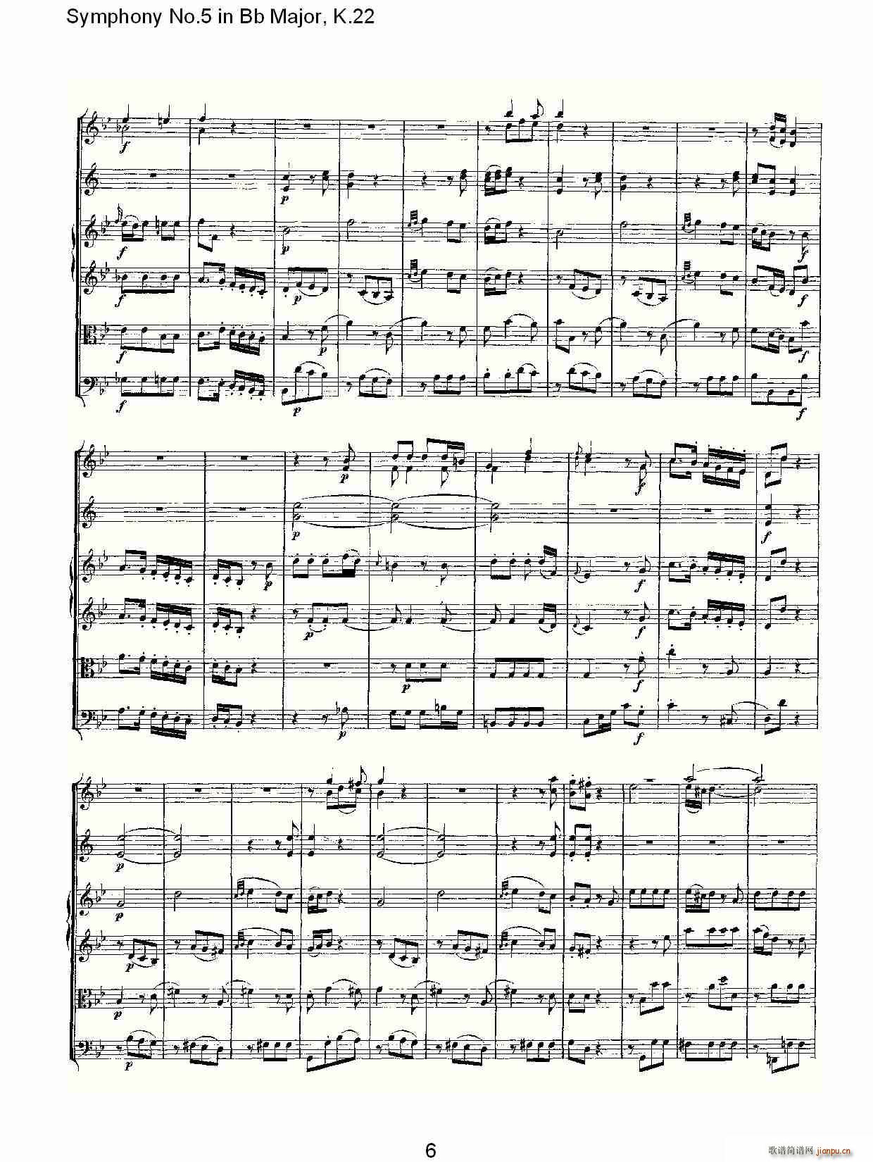 Symphony No.5 in Bb Major, K.22(十字及以上)6