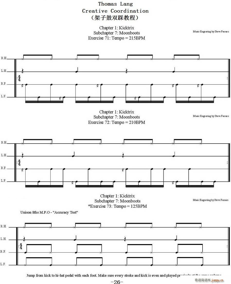 Thomas Lang Creative Coordination 架子鼓双踩教程P26 50(十字及以上)1