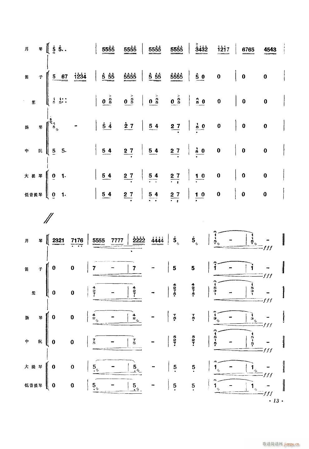 百万雄师过大江 月琴独奏(总谱)13