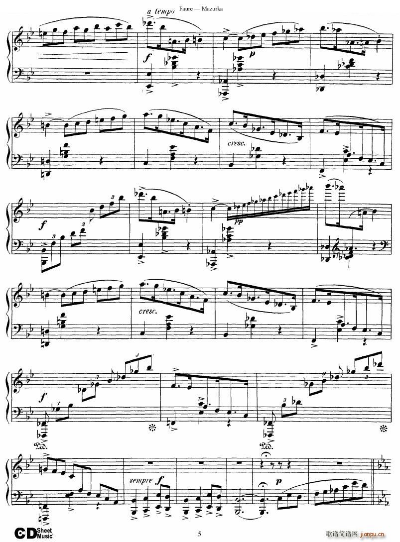 Faure Mazurka Op 32 Mazurka Op 32(十字及以上)5