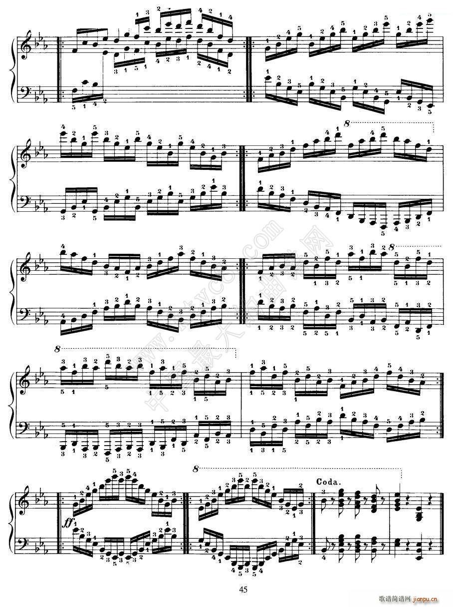Czerny 40 Daily Exerci Op 337 31 35 40首日常训练曲(钢琴谱)10