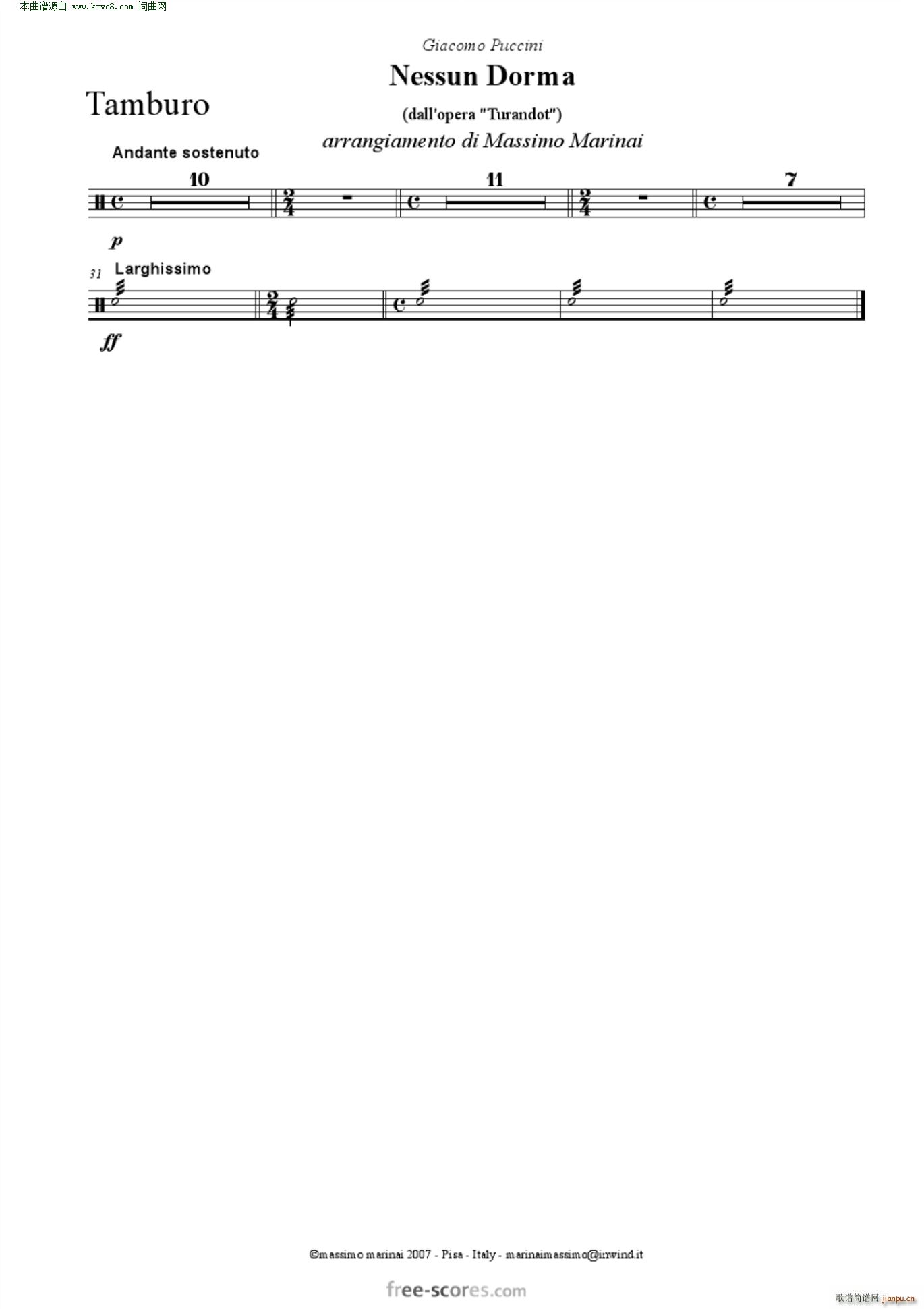 NessunDorma今夜无人入睡 管弦乐 含各声部(总谱)22