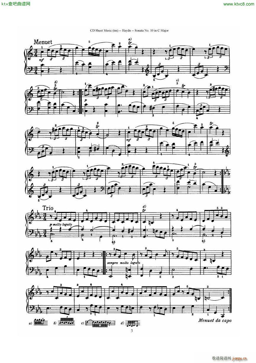 Haydn Joseph Sonata no 10 in C Major(钢琴谱)3