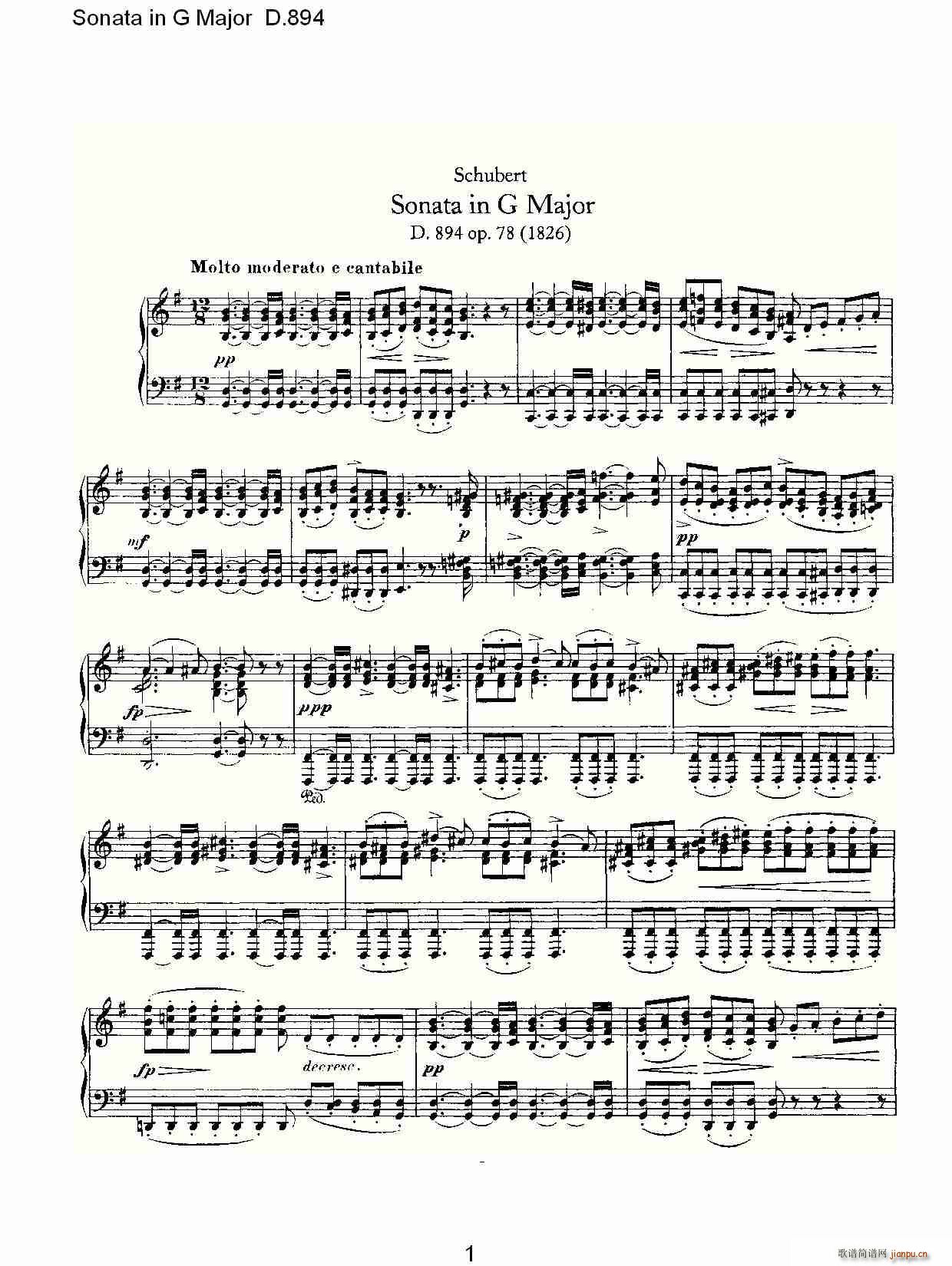 Sonata in G Major D.894(十字及以上)1
