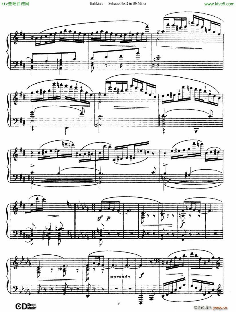 Balakirev Scherzo No 2 Bb Minor(钢琴谱)9