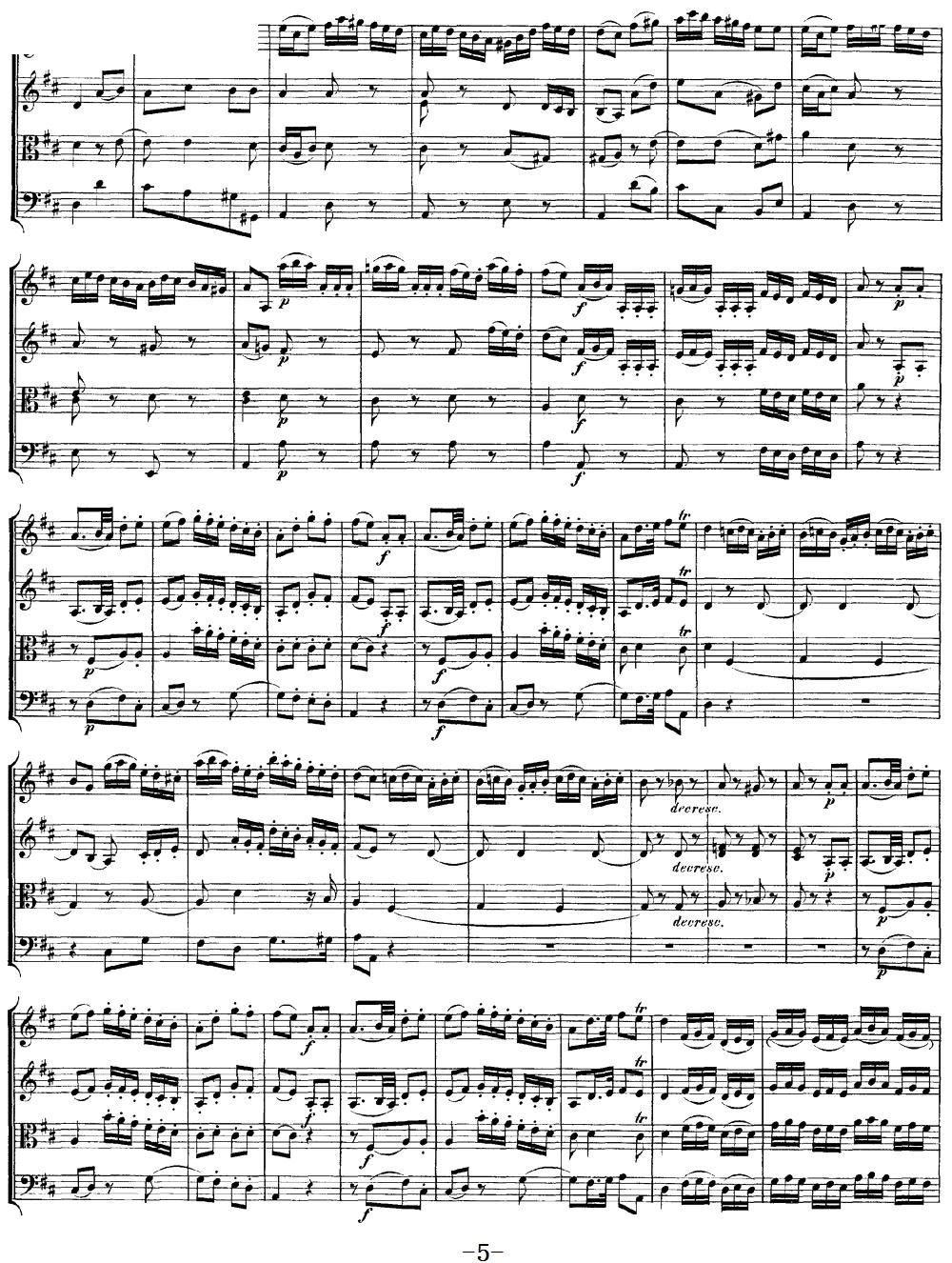 Mozart Quartet No 13 in D Minor K 173(总谱)5