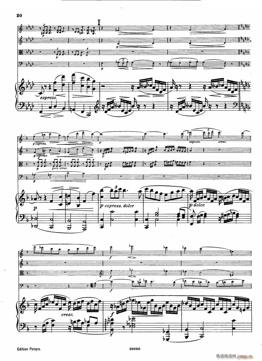 Brahms op 34 Piano Quintet f minor score 一(钢琴谱)19
