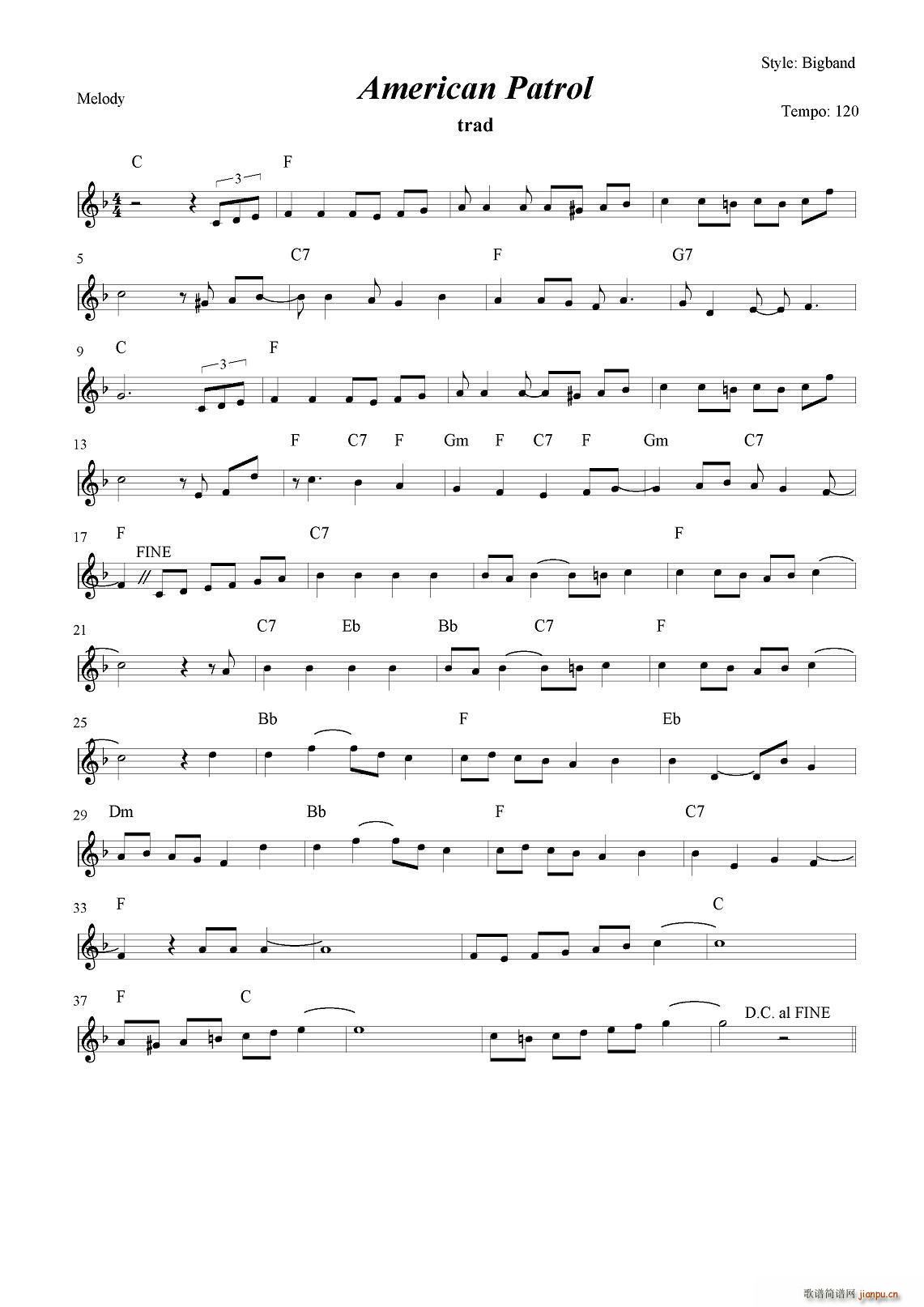 American Patrol(电子琴谱)1