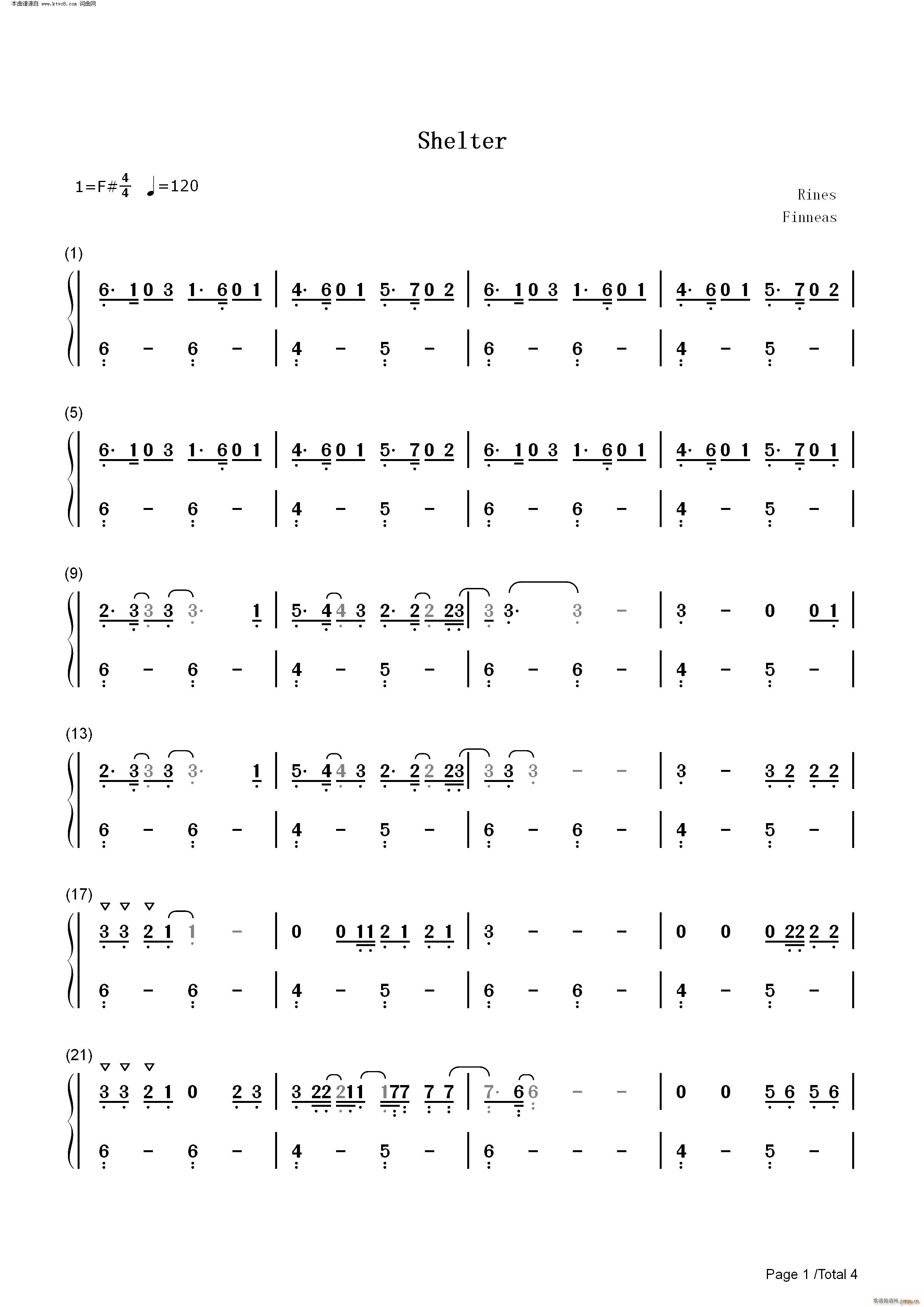 Shelter(钢琴谱)6