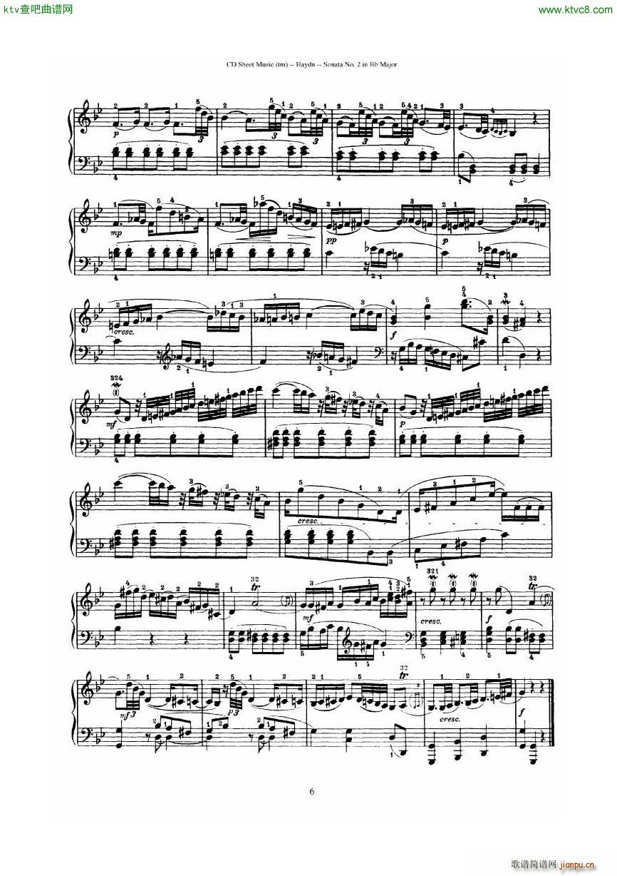 Haydn Joseph Sonata no 2 in Bb Major(钢琴谱)6