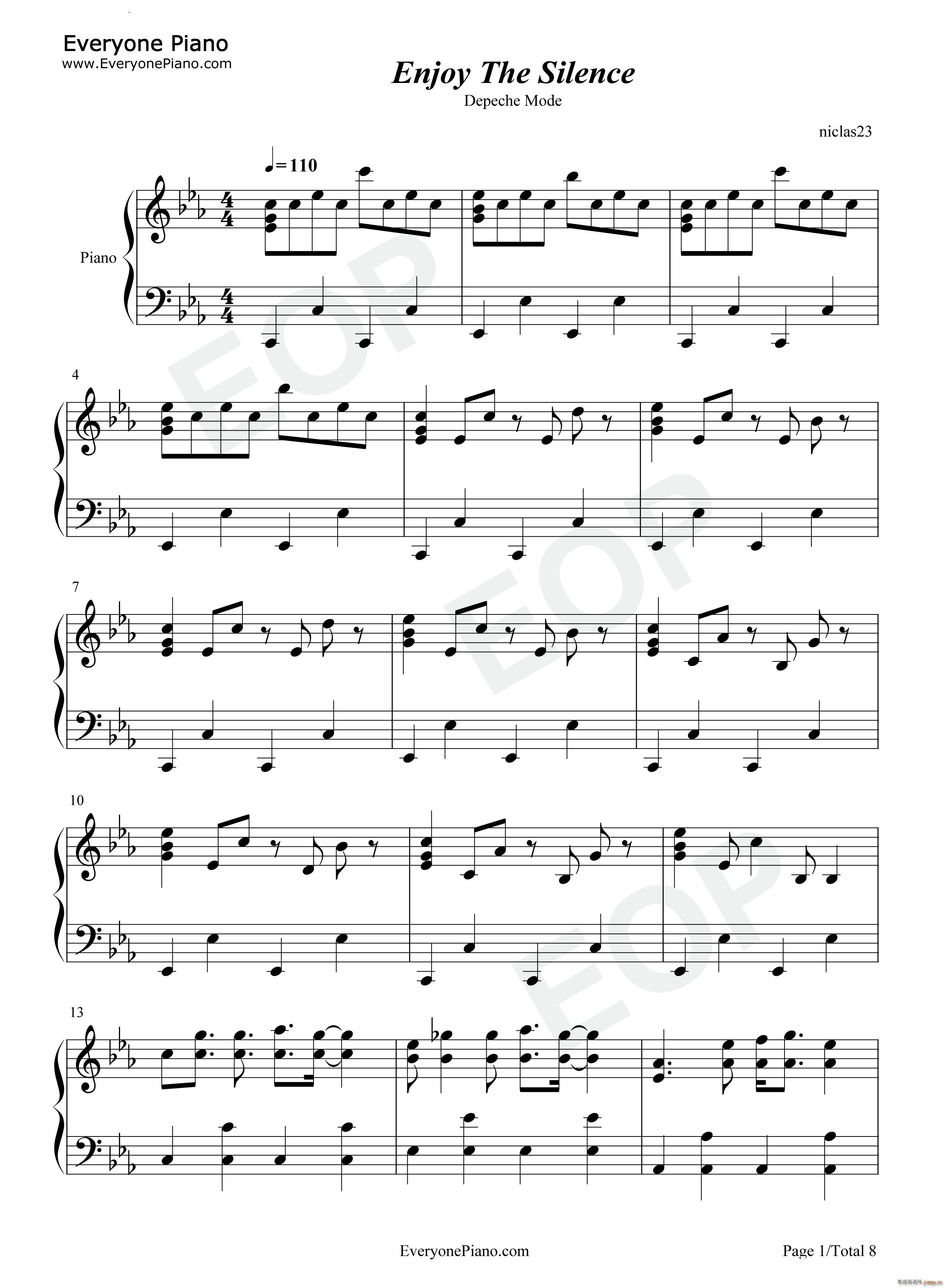 Enjoy the Silence(钢琴谱)1