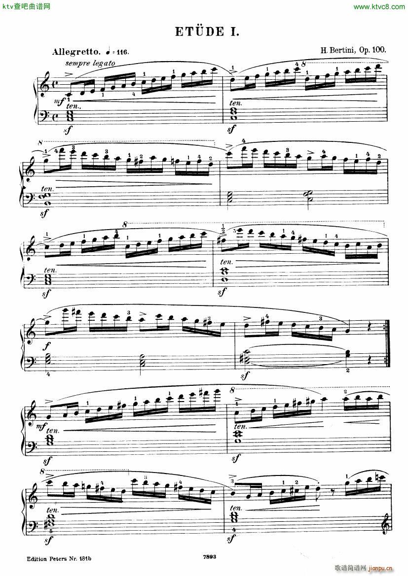 Henri Bertini 1798 1876 25 Easy Etudes Op 100(钢琴谱)3