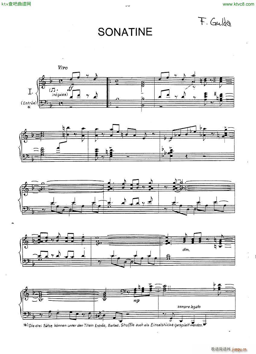 Gulda Sonatine(钢琴谱)1