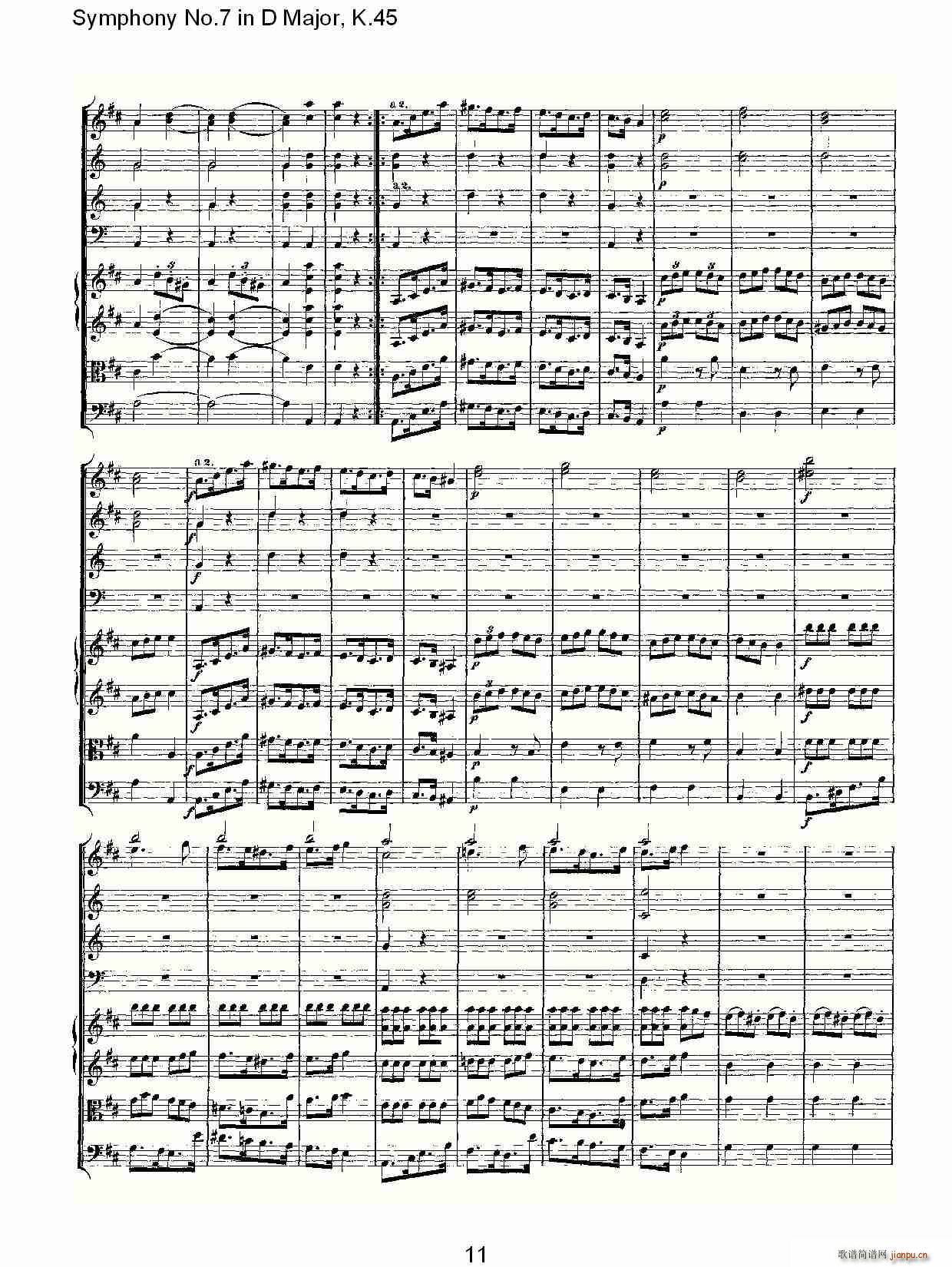 Symphony No.7 in D Major, K.45(十字及以上)11