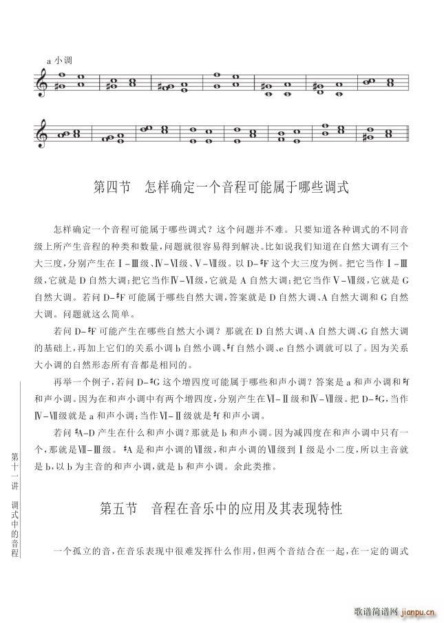 其他 第11讲调式中的音程第4 5节第128页音程的调式与表现(十字及以上)1