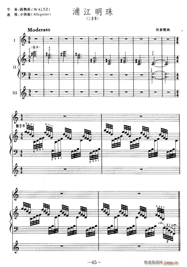 浦江明珠 三重奏(电子琴谱)1