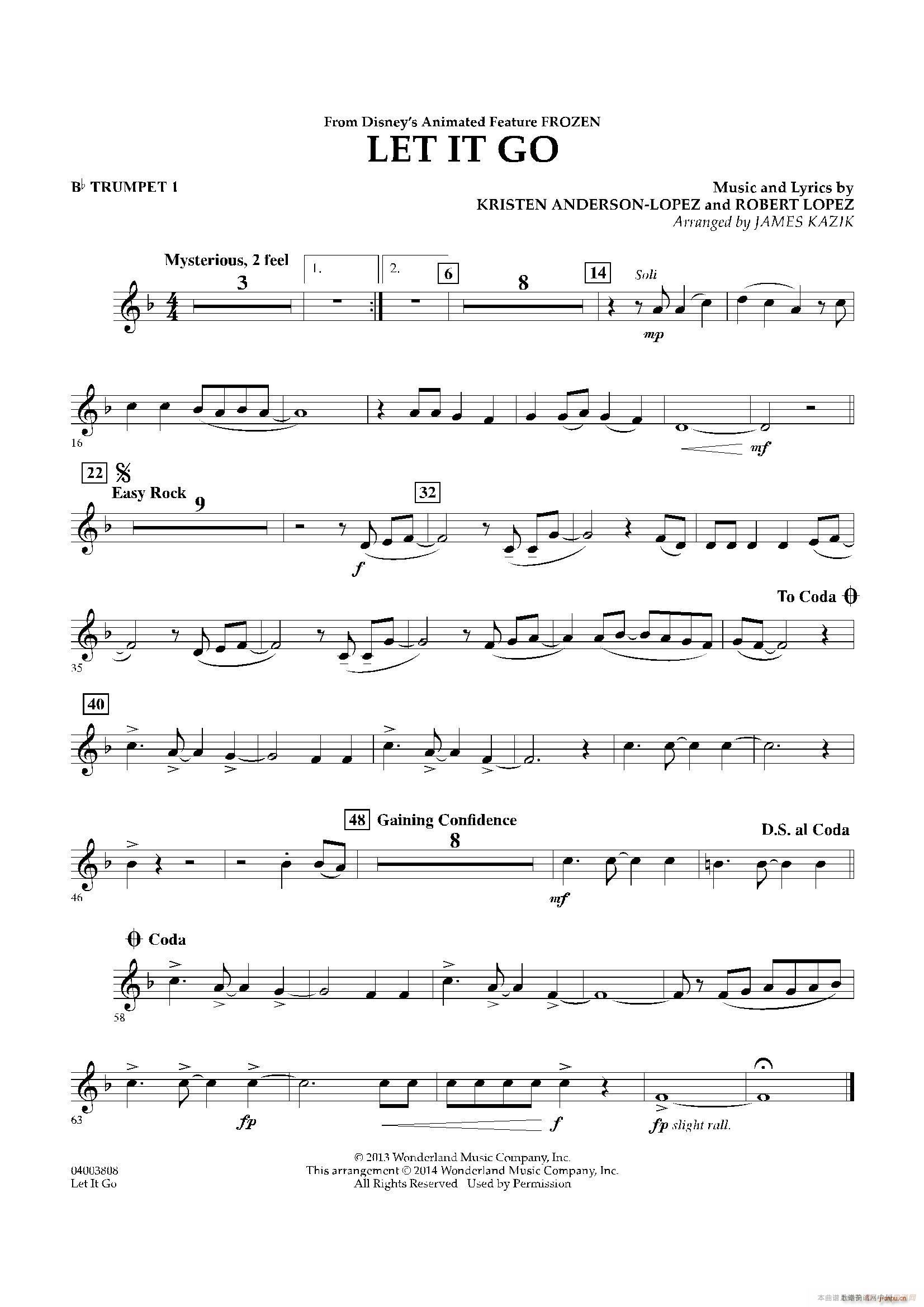 Let it go 冰雪奇缘 主题曲 交响管乐(十字及以上)13