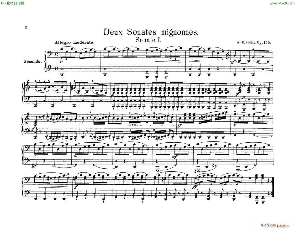 Anton Diabelli Sonates Mignonnes Op 150 Rondeau(钢琴谱)5