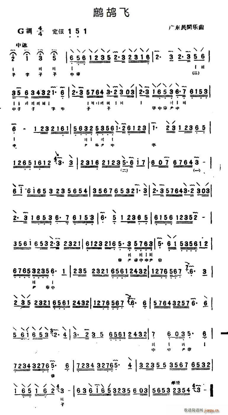 鹧鸪飞 三弦(六字歌谱)1