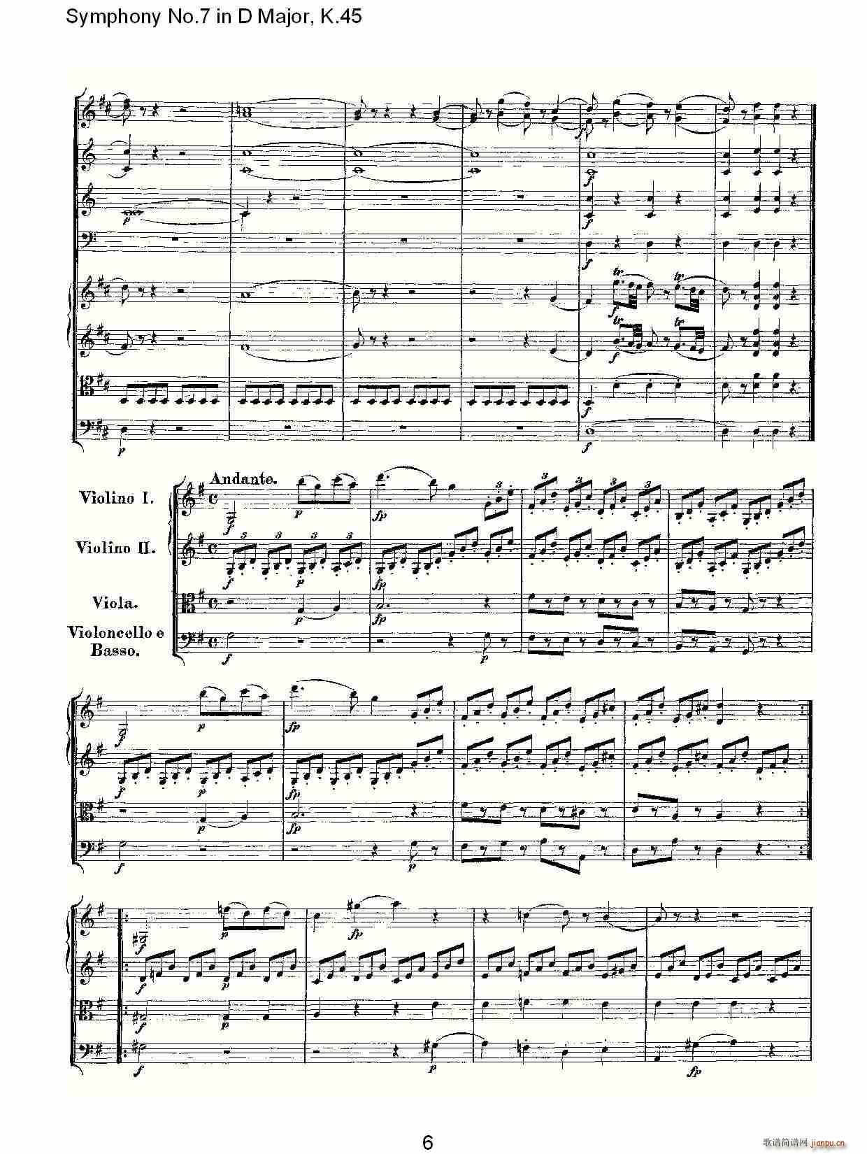 Symphony No.7 in D Major, K.45(十字及以上)6