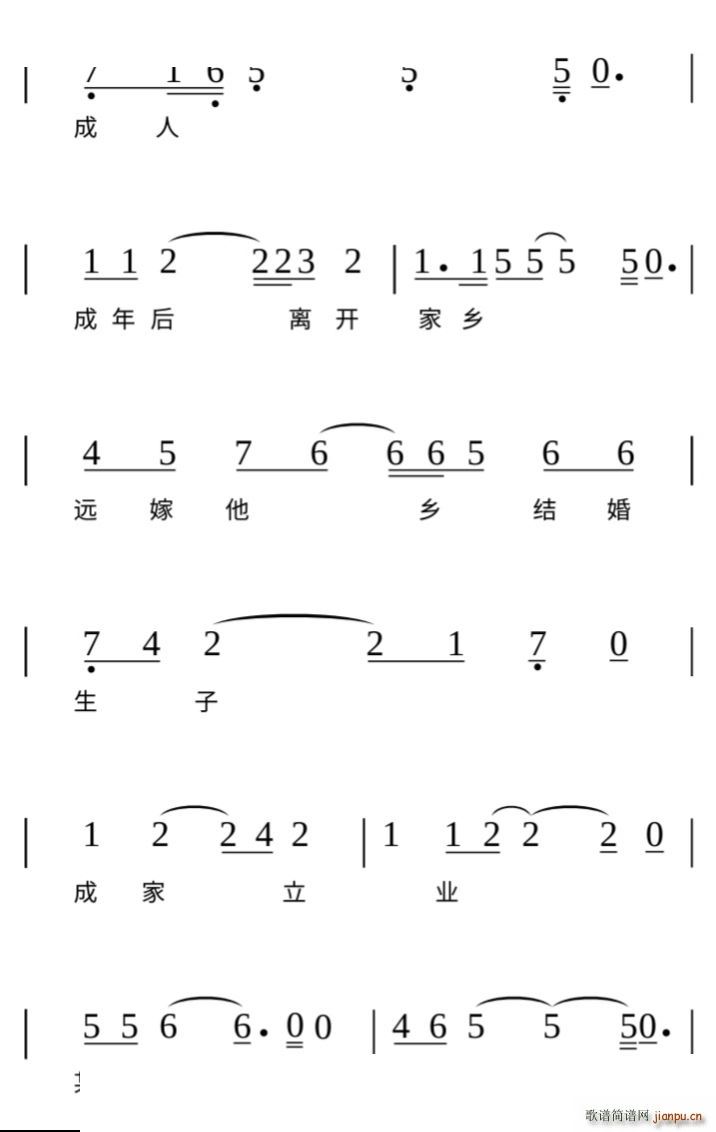 恨晚终成泪(五字歌谱)3