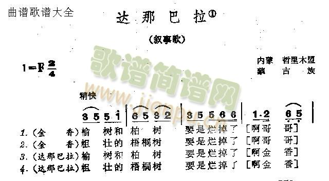 达纳巴拉(四字歌谱)1